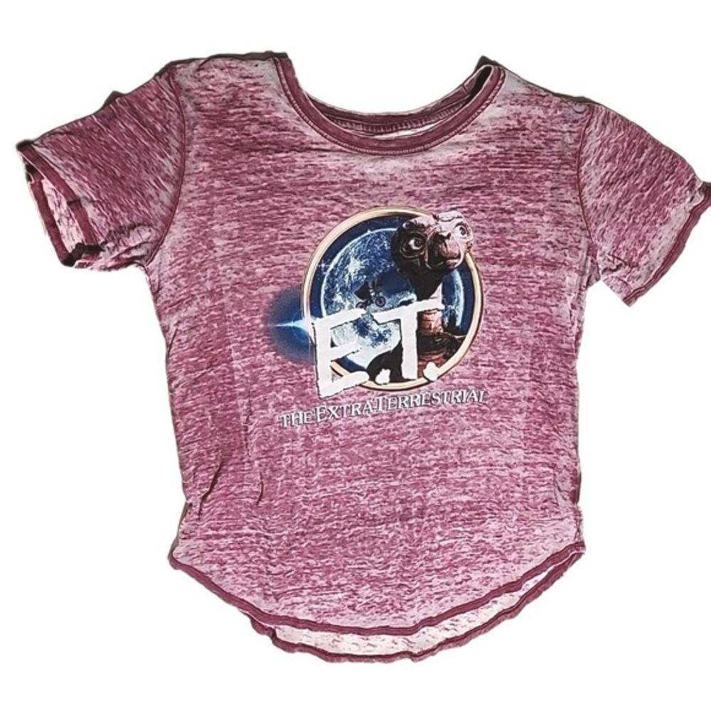 E.T. The Extra Terrestrial Womens T-Shirt XL Pink Distressed Faded Movie Graphic